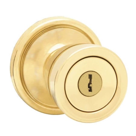 Kwikset Keyed Entry Door Knob Lockset 740A in Polished Brass 740A 3 6AL